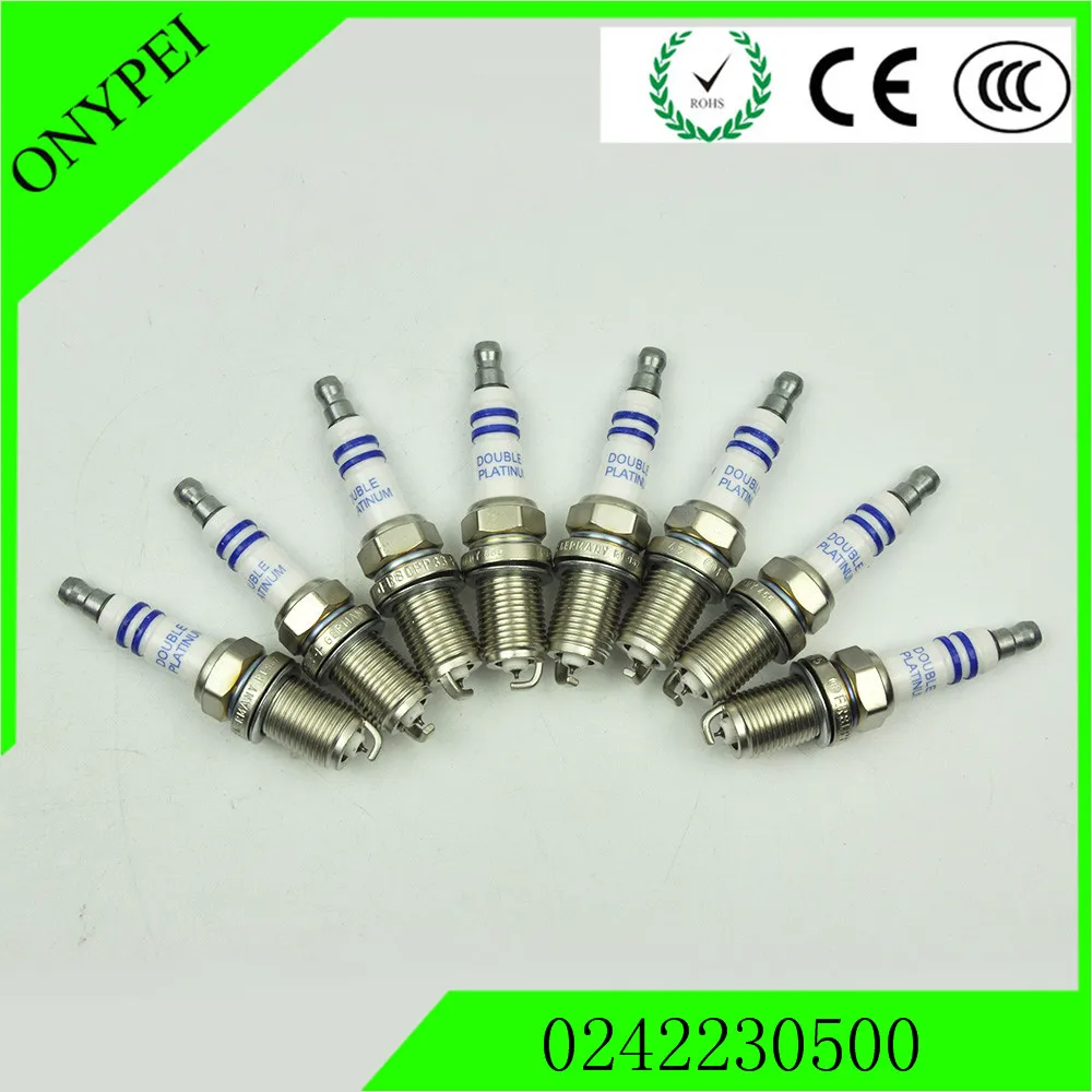 8 шт.) FR8DPP33+ 7422+ 45 0242230500 Platinum Свеча зажигания для Mercedes-Benz Chrysler Kia Toyota 0041591903 0031599403 0041595003