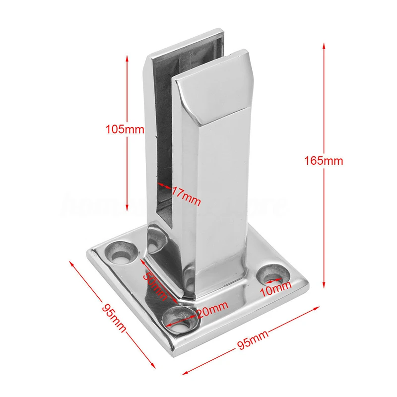 2020 Brand New 1* Floor Standing Stairs Balcony Pool Glass Spigot Post Balustrade Railing Clamp Clips afbeelding