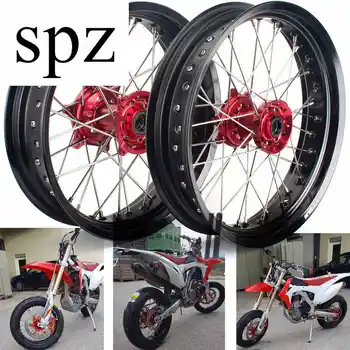 

BIKINGBOY Supermoto Front Rear 3.5 4.25 / 4.5 17" Wheel Rim Hub for Honda CRF250R CRF250X CRF450R CRF450X 19 18 17 16 15 14 13