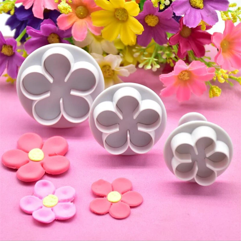 Flower Shape Plastic Cake Cookie Cutters Set | Flower Stem Cookie Cutter -  3pcs - Aliexpress