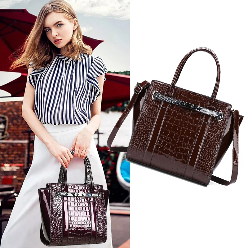 

Famous Brand Women Handbags Luxury Pu Leather Trapeze Women Shoulder Bags Alligator Bags For Women 2019 Ladies Bag