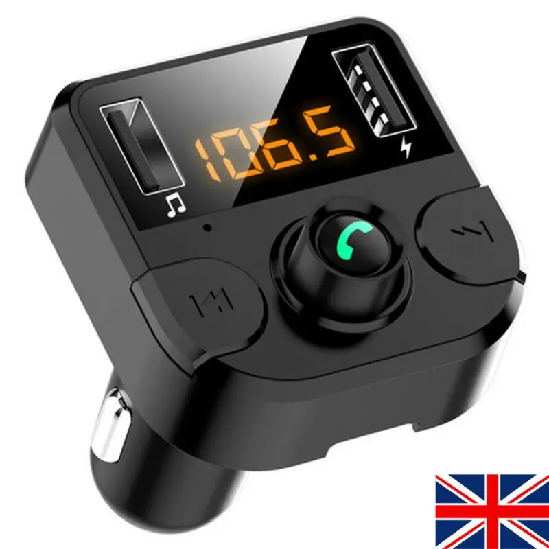 Wireless Bluetooth FM transmitter MP3 Player Car Kit Dual USB Charger Handsfree