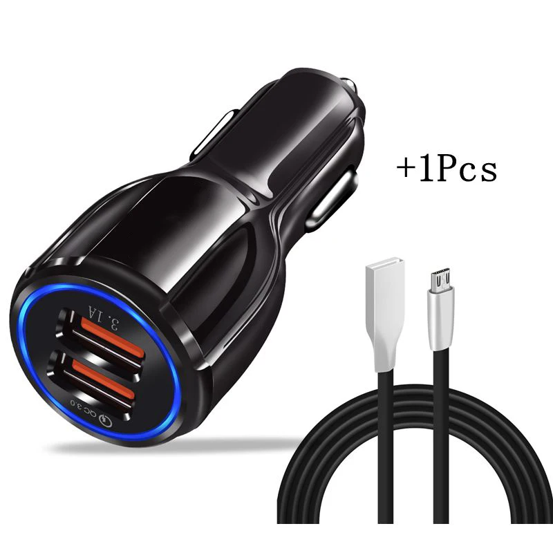 Олаф автомобильное USB зарядное устройство Быстрая зарядка 3,0 2,0 зарядное устройство для мобильного телефона 2 порта USB быстрое автомобильное зарядное устройство для iPhone samsung планшета автомобильное зарядное устройство - Тип штекера: For Andriod Micro