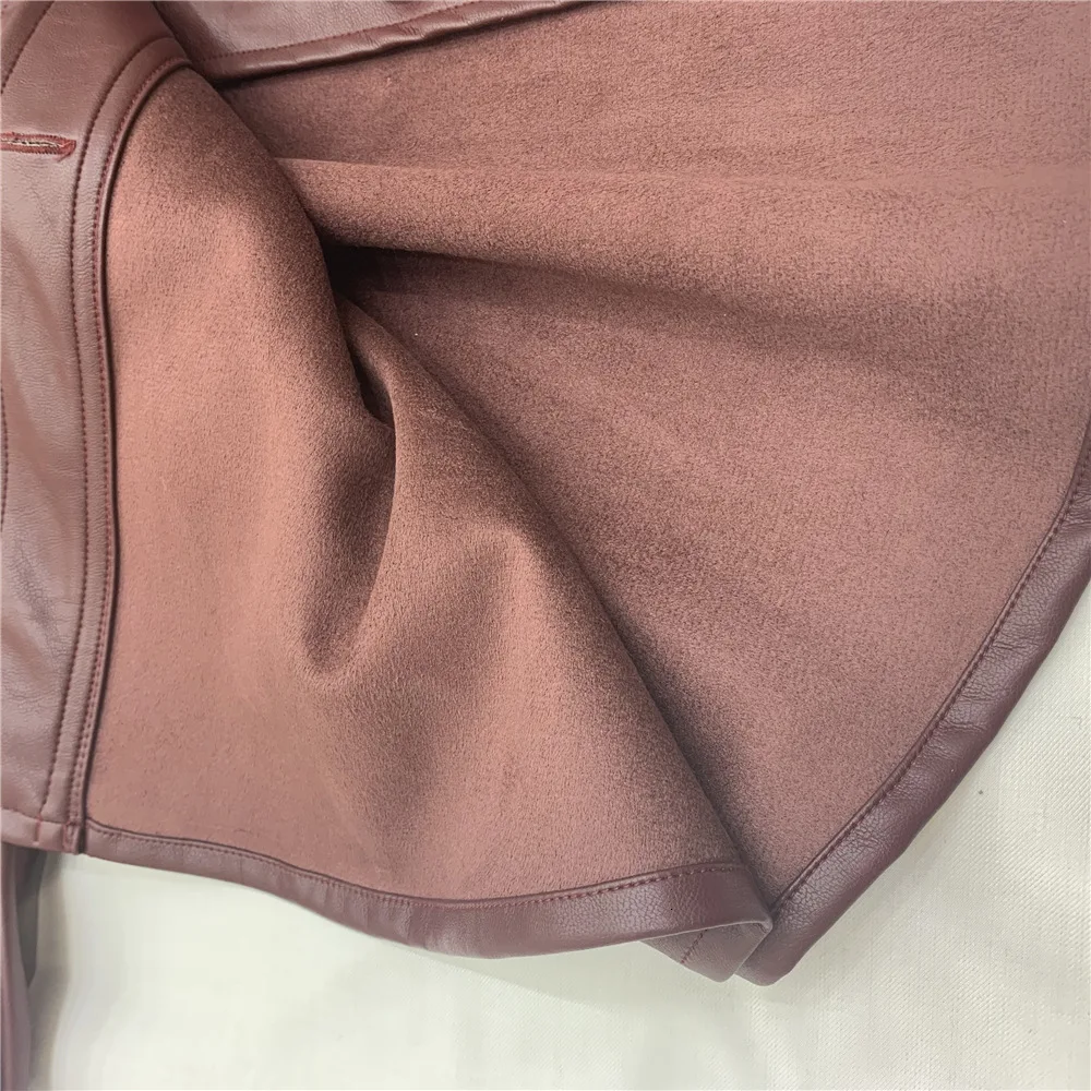 SHENGPALAE New Fashion Autumn Solid Loose With Belt Slim Jacket Women Single Breasted Pocket Korean Version PU Coat FT929