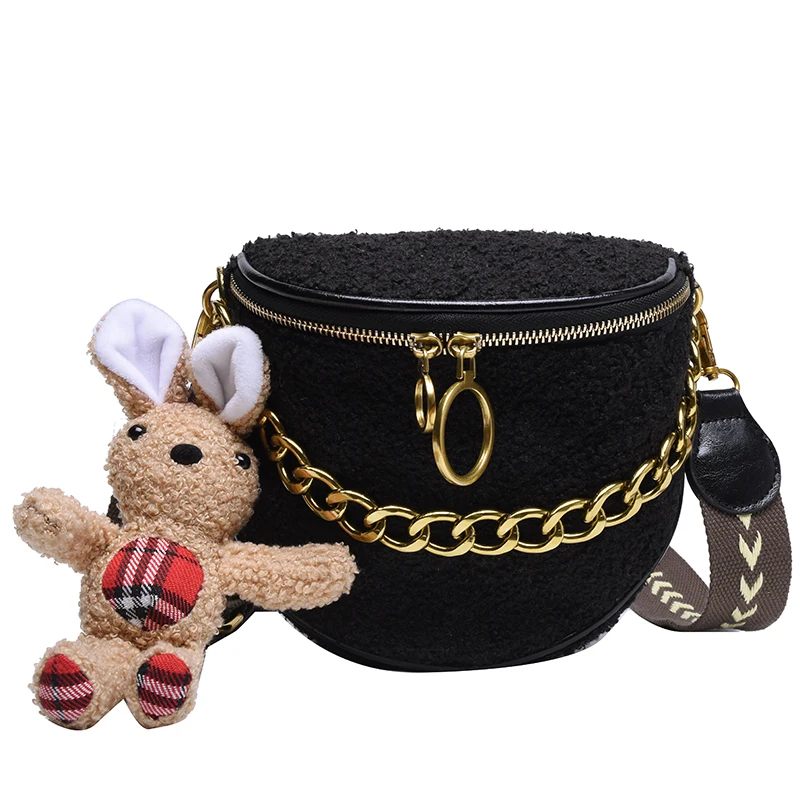 

iVog New Arrival Everyday Ladies Small Shoulder Crossbody Handbag enciaga Black Chain Clutch Saddle Bags for Women 2019