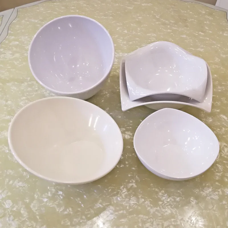 

A5 Melamine Dinnerware White Hot Pot Seasoning Bowl Restaurant Big Square Bowl Environmental Protection Tableware Soup Bowl