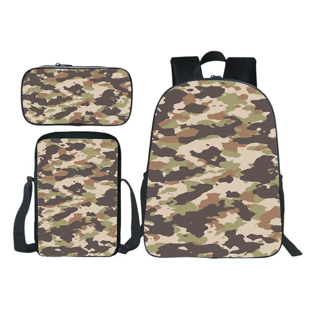 

Camouflage Backpack School Bag 3pcs Set Gift(backpack+shouder Bag+pen Bag)Boys Girls School Bag Teens Bookbag Kids Rucksack