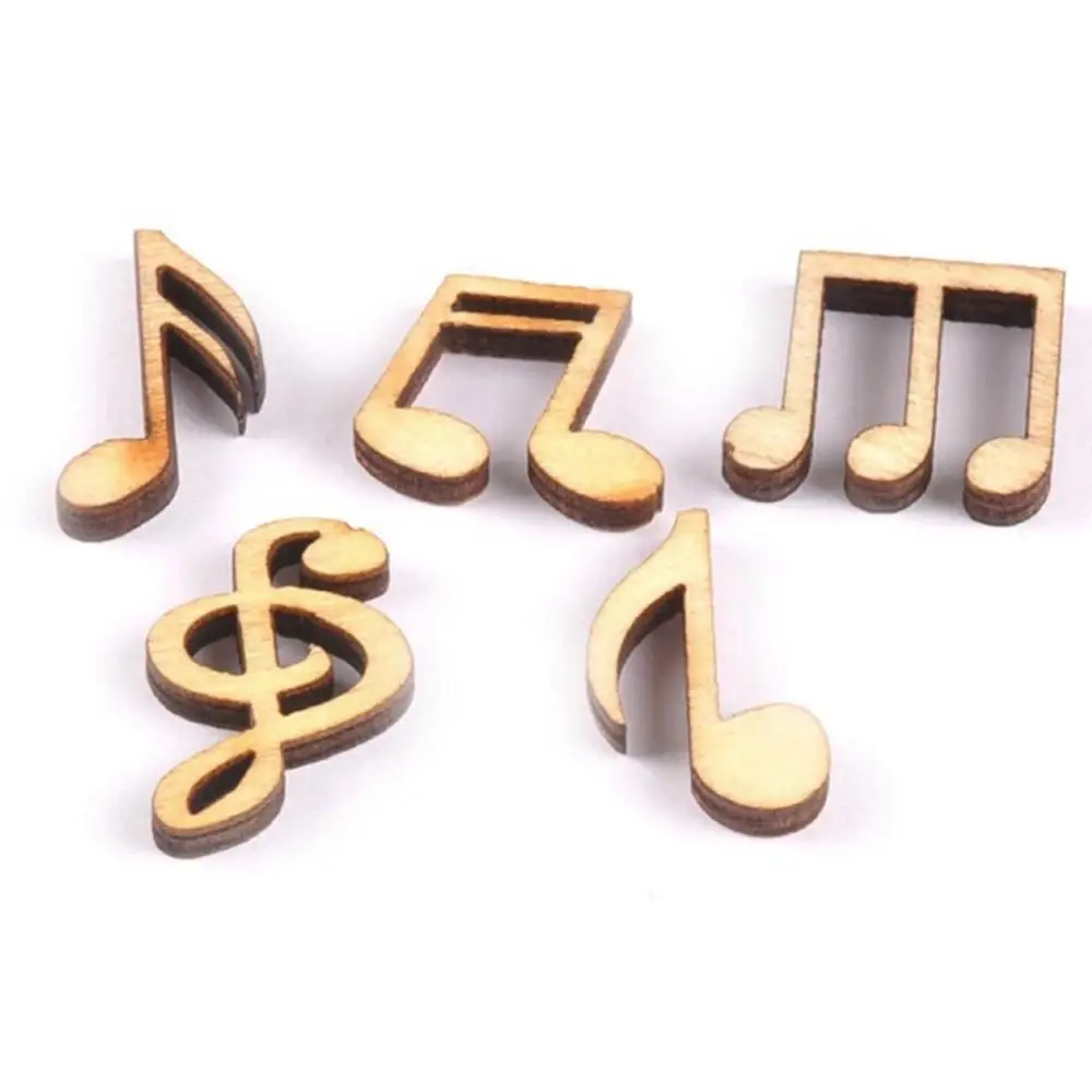 

100Pcs/set 15mm Mixed Wooden Cute Music Notes Handcrafts Wooden Decor Scrapbooking For DIY Accessories Home Decor