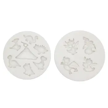 

2Pcs Dinosaur Pendant Collection Resin Silicone Molds Kit UV Resin Casting Jewelry Making Tools Baking Tools