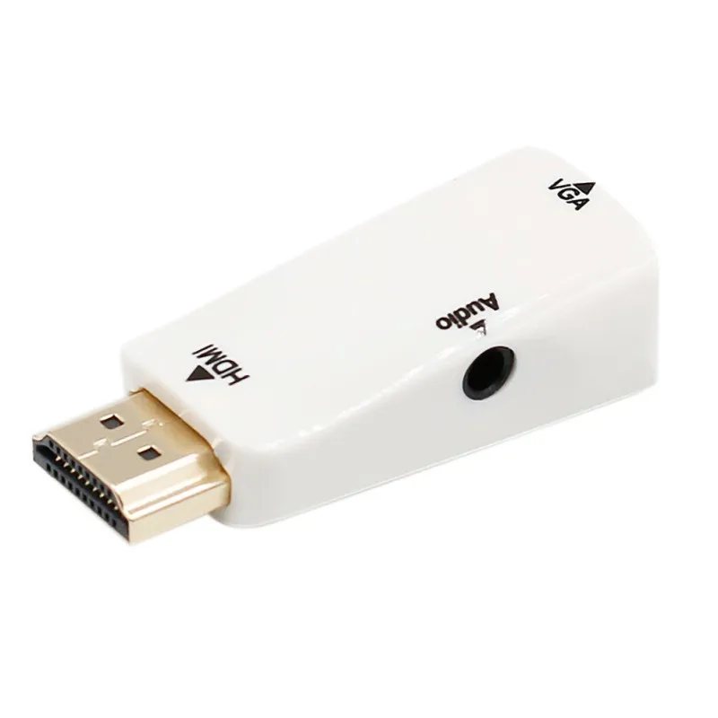  Nuovo HD 1080P HDMI a VGA Adattatore Audio Cavo Convertitore Maschio a Femmina Per PC TV Del Comput