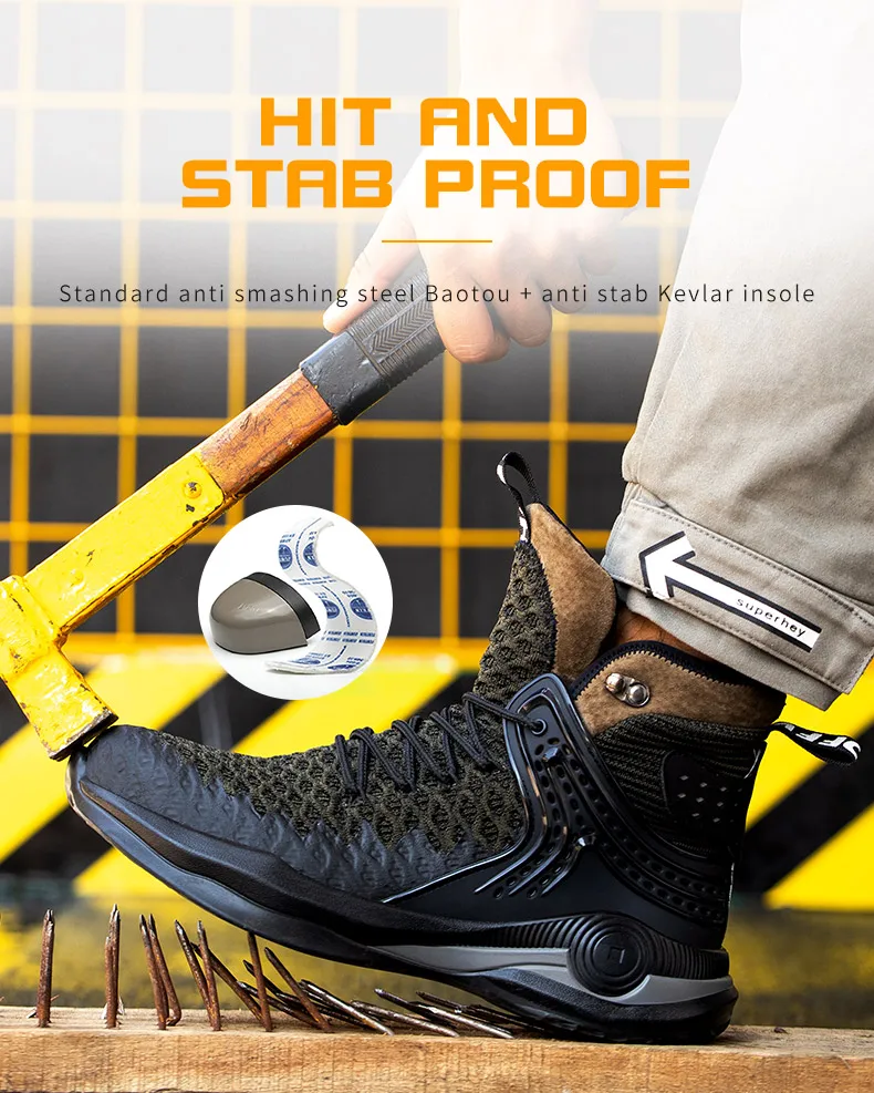 Winter Work Safety Shoes Men Safety Boots Anti-smash Anti-stab Work Shoes Sneakers Steel Toe Shoes Male Work Boot Indestructible