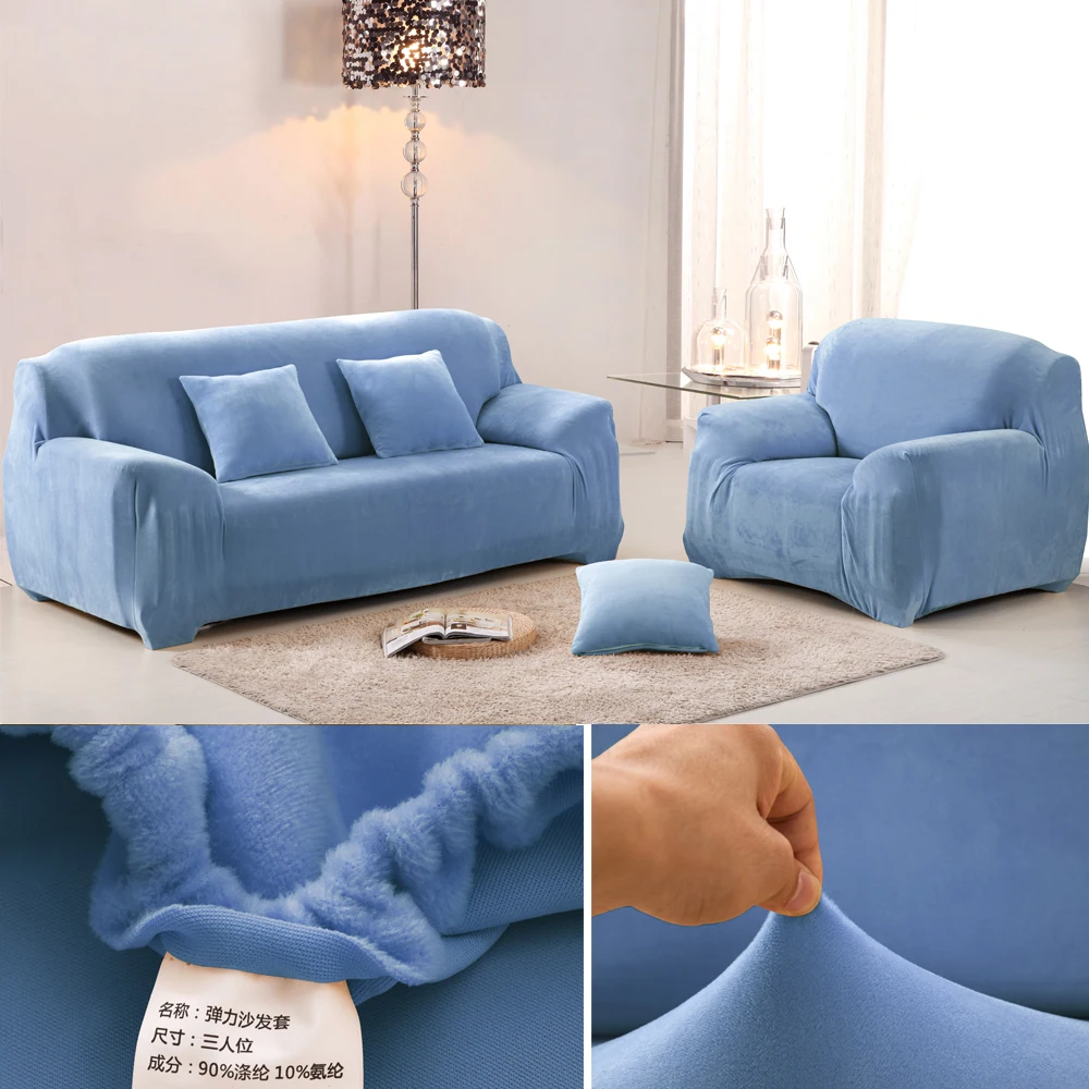 1 шт. плюшевый утолщенный универсальный чехол на диван все включено эластичный чехол для секционного дивана анти-грязные Чехлы для дивана для гостиной - Цвет: Plush Thicken