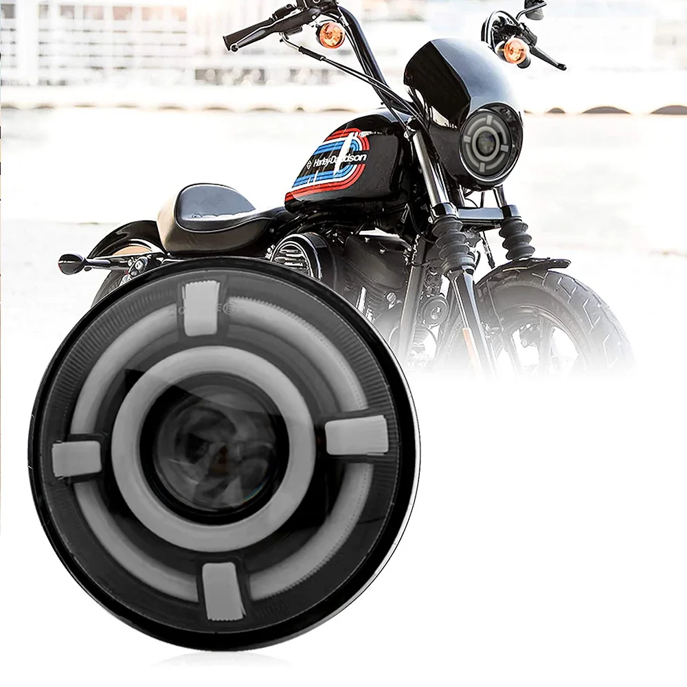 5.75&quot 5 3/4 Round LED Headlight for Harley Dyna Street Bob Super Wide Glide Low Rider Night Rod Train Softail |
