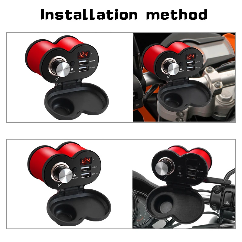 Мотоцикл двойной USB Многофункциональный зарядное устройство для мобильного телефона вольтметр сигарета Анальная Зарядка адаптер питания аксессуары для мотоциклов