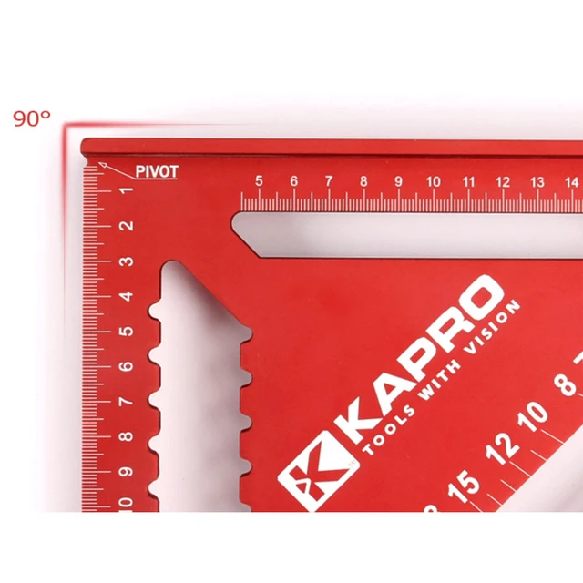 Kapro 7/12 Hüvelykes Háromszög Vonalzó Megvastagodott Alumínium Ötvözet Swanson Square Metrikus Csatlakozó Szög Jelölési Mérőműszer A Famegmunkáláshoz - Image 3