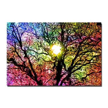 

J0253 Psychedelic Trippy Colorful Silk Poster Art Light Canvas Home Decoration