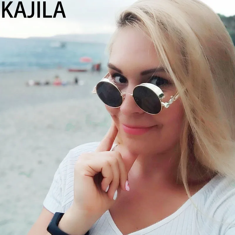 KAJILA Новое поступление Ray Band стимпанк Солнцезащитные очки мужские в металлической Ретро оправе солнцезащитные очки для женщин oculos masculino8478
