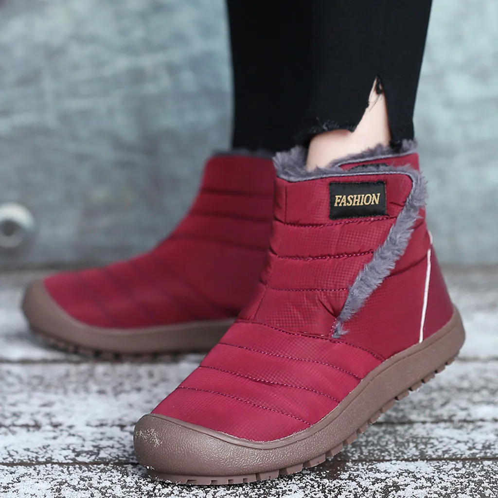 

YOUYEDIAN winter warm shoes snow boots Women's Snow Boots Winter Ankle Short Bootie Waterproof Footwear Warm Shoes#g3
