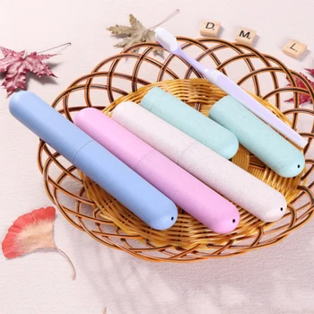 

New 1PC Travel Toothbrush Holder Case Portable Scrub Toothbrush Packing Cover Box Tube Storage Box Plastic 3x19.5cm