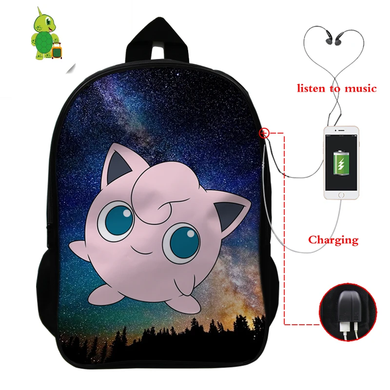 20 Рюкзак Pokemon Charizard Valor для мужчин и женщин, рюкзак для ноутбука с USB зарядкой, школьные сумки для подростков, дорожные сумки на плечо - Цвет: 20
