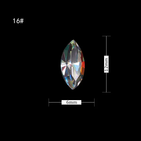 AAAAA класс 99% аналогичный Swa кристалл AB чешские хрустальные стразы pointback дизайн ногтей украшения камни мульти формы - Цвет: No16 6x12mm