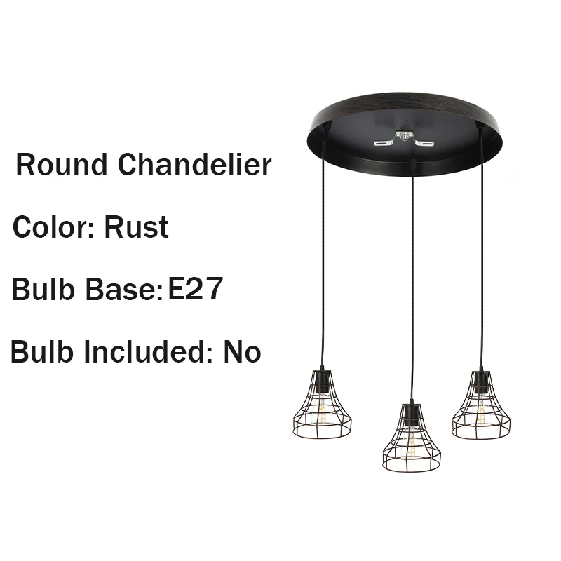 

Modern Nordic Pendant Lights Iron Minimalist Vintage Loft 3 heads Cage Pyramid E27 Pendant Lamp Metal Hanging Lamp Parlor Indoor