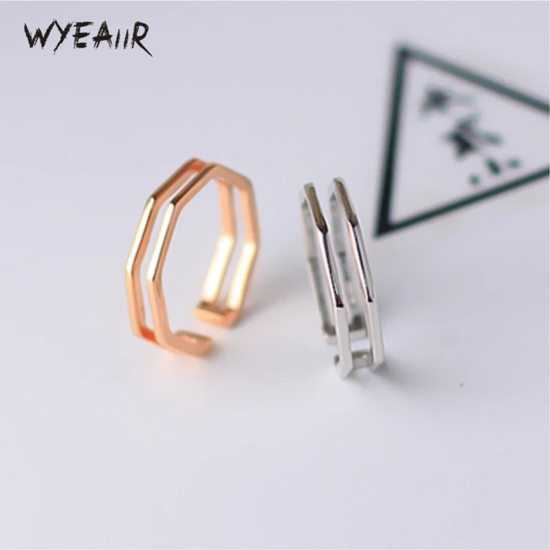 Женское Двухслойное Открытое кольцо WYEAIIR простое геометрическое украшение из