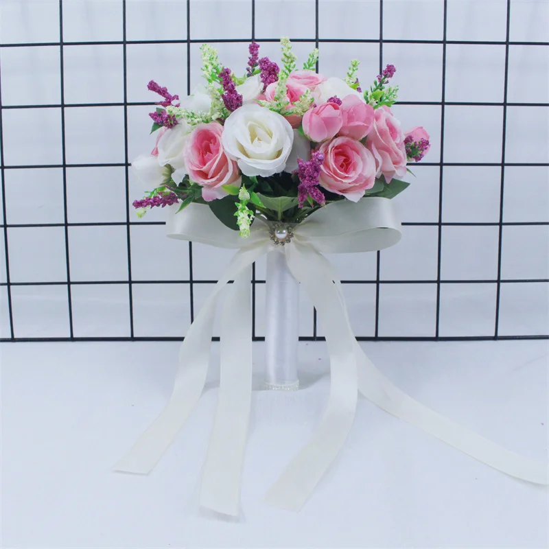 Wedding Bouquets Bridal Bridesmaid Wedding Bouquet Handmade Artificial Flower Rose Silk Flowers For Wedding Decor