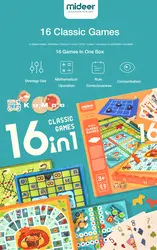 MiDeer 16 в 1 классические игры дошкольного возраста мульти-Функциональная панель игра родитель-ребенок раннего образования шахматы игрушки 2-4
