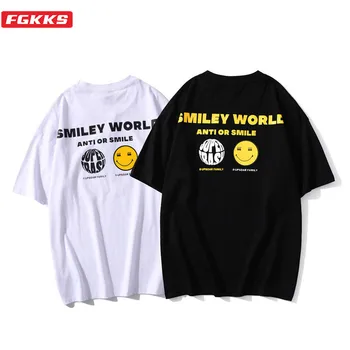 

FGKKS Brand Men T-Shirts New Loose Cotton Men's High Quality Short Sleeve Top Youth Fashion Japanese T Shirts Male
