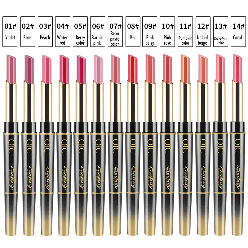14 Color Lipstick Waterproof Velvet Glossy Sexy Lip Liner Double-end Long Lasting Moisturizer Matte Lipstic Makeup Lips Tint 14 Color Lipstick Waterproof Velvet Glossy Sexy Lip Liner Double-end Long Lasting Moisturizer Matte Lipstic Makeup Lips Tint