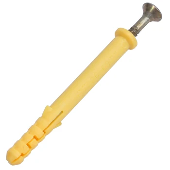 

25pcs Plastic 6x60mm Wall Screw Anchor Plugs w Self-tapping Screws,Yellow&Bronze