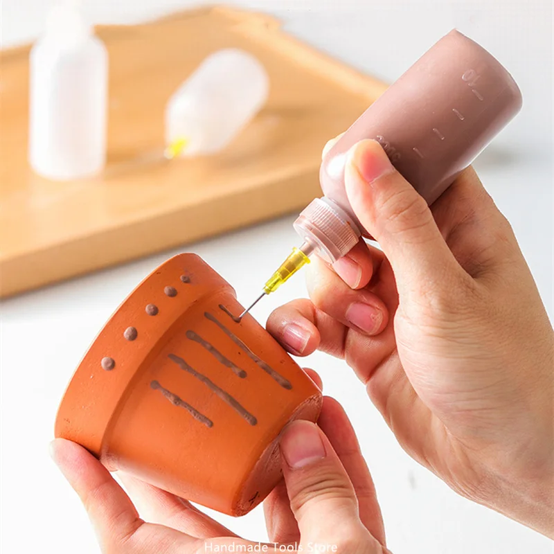 Pottery Art Squeeze Clay Bottle Point Line Texture Effect Creative Decorative DIY Ceramic Clay Painting Tools 3PCS Set