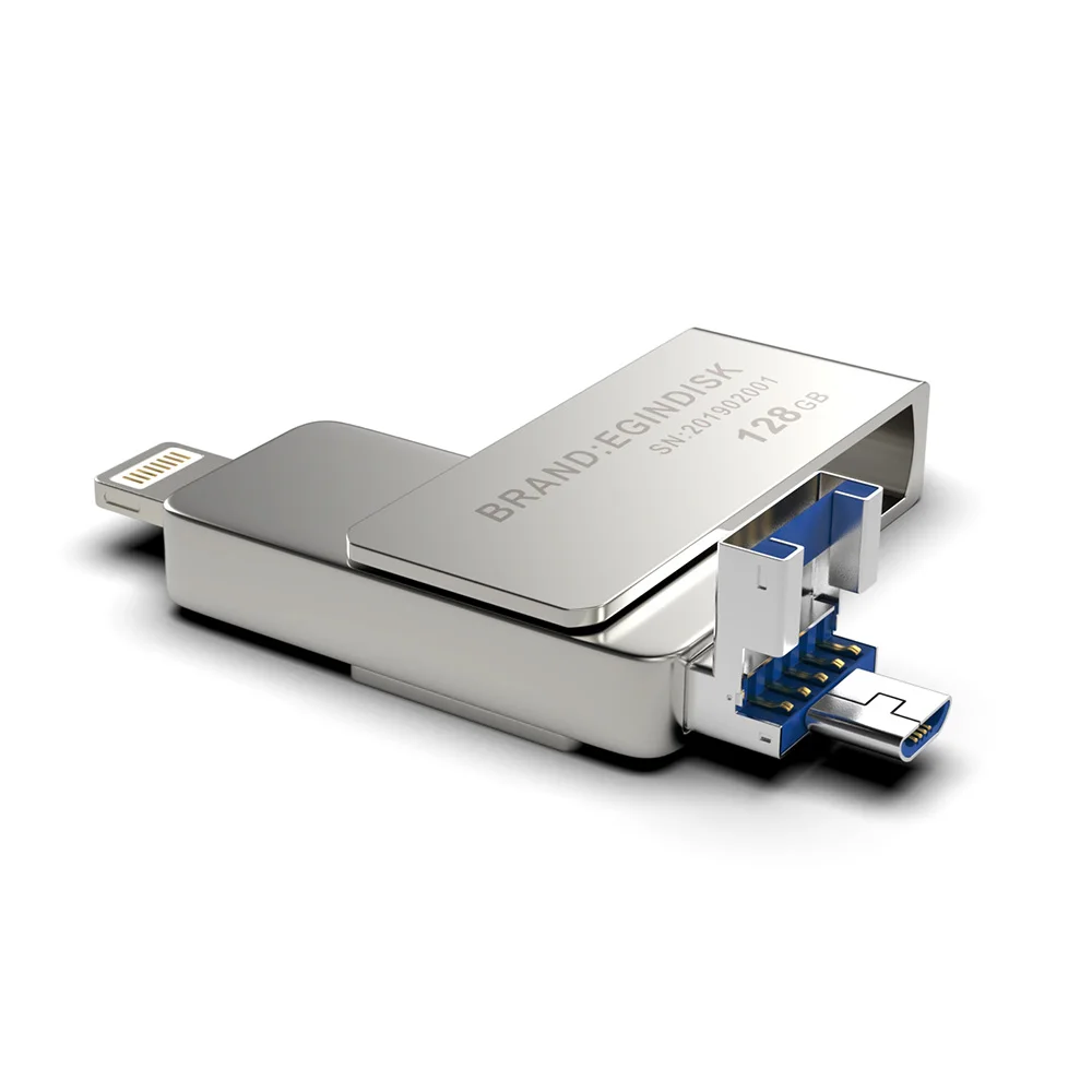 US $23.80 Otg USB Flash Drive For IPhone IPad Android Phone 3 In 1 Usb 30 Pendrive With USB Micro USB Lightning Flash Disk
