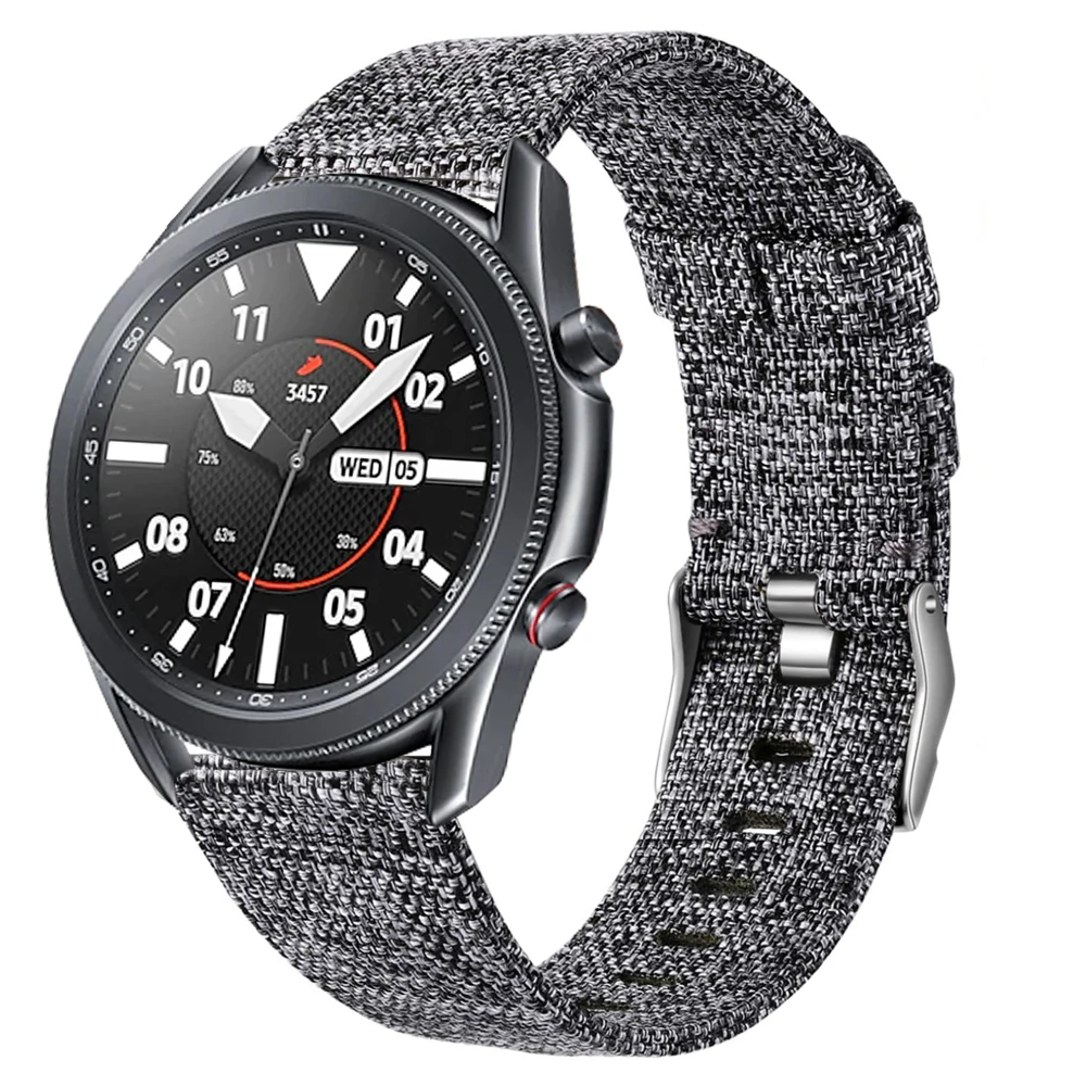 

For samsung galaxy watch 3 45mm 41mm 46mm active 2 band gear s3 Frontier Woven Fabric strap for huawei watch gt 2e/Galaxy watch4