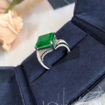 

2020 new Women vintage square Zircon stone 100% real 925 sterling silver Ring for Anniversary