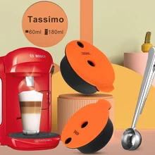 Filtro reutilizável da cápsula do café de crema tasim-o para a máquina de café de bos ch com colher de café elétrica