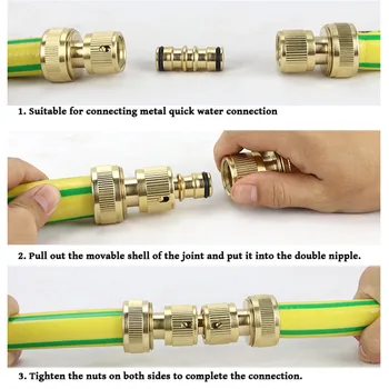 

2Pcs Brass Water Tube Tap Connector Water Pipe Snap Adaptor Garden Watering And Irrigation Shortcut Device Better Than Plastic
