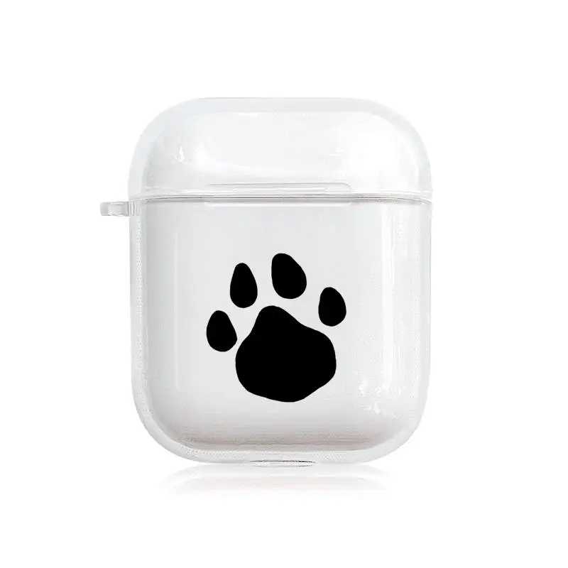 Милый отпечаток лапки щенка собаки мягкий ТПУ прозрачный чехол для Apple Airpods 1/2 милый чехох с рисунком бульдога беспроводная гарнитура зарядная коробка - Цвет: D