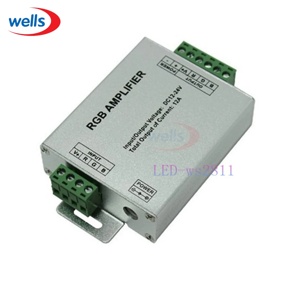 

DC12-24V 12A RGB Amplifier Controller For 3528 5050 RGB LED Strip Module Light