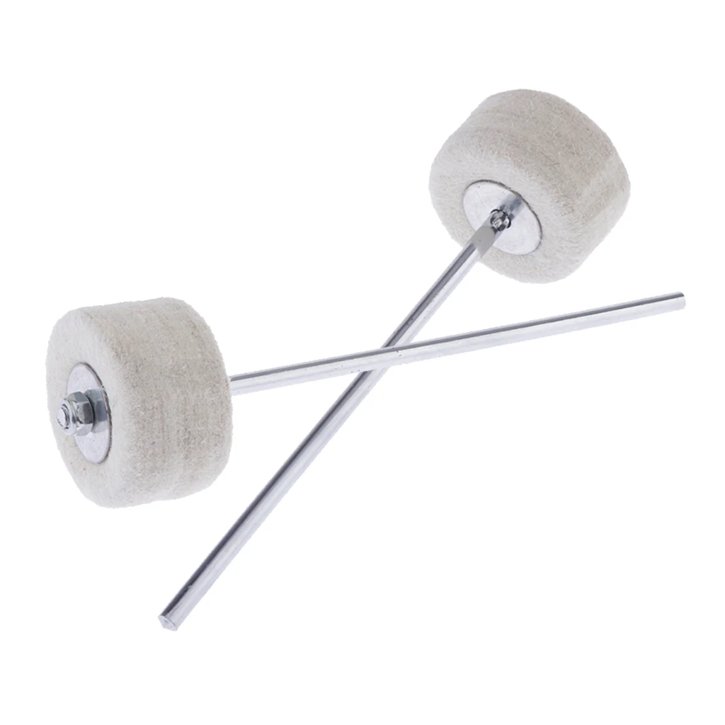 2 Pieces Drum Workshop Large Felt Bass Drum Beater Mallet White