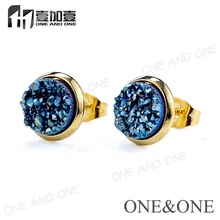 EYIKA горячие роскошные натуральные серьги друзы круглые 10 мм drusy 13 цветов опал серьги-гвоздики для Дня матери элегантный подарок для женщин/девочек