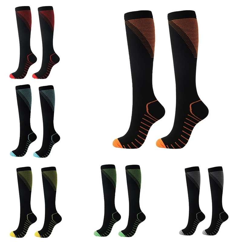 Компрессионные носки до колена/длинные полиэфирные нейлоновые Чулочные изделия для спорта на открытом воздухе обувь аксессуары для женщин и мужчин