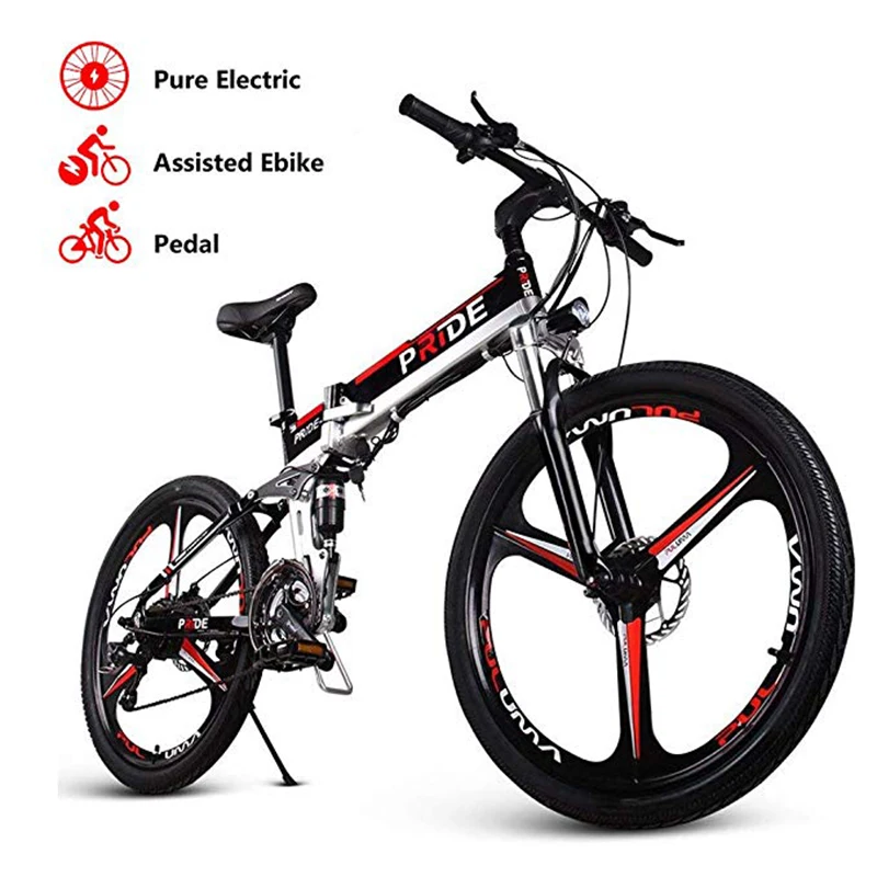 Baratos Bicicleta eléctrica plegable de aluminio de 26 pulgadas bicicleta eléctrica de 500W potente motor 48V12. 5A batería de bicicleta de montaña e ciudad bicicleta de nieve