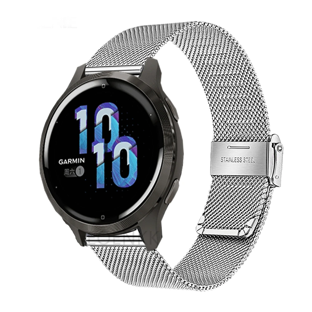 Фото Ремешок из нержавеющей стали для смарт-часов Garmin Vivoactive 4, 4S, 3, Forerunner 158, 55, 245 №3