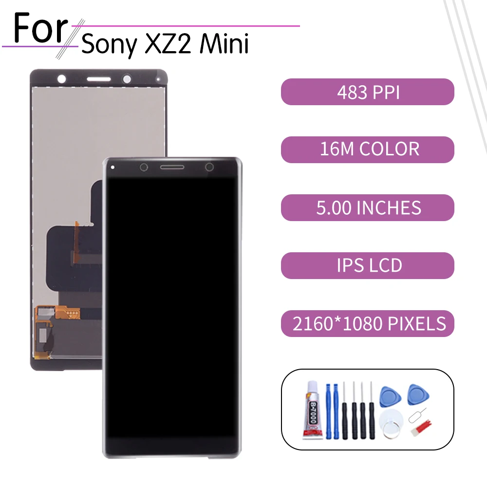 5.0&quotOriginal For Sony Xperia XZ2 Compact LCD Touch Screen Digitizer Assembly Mini Display Replacement H8324 H8314 | Мобильные