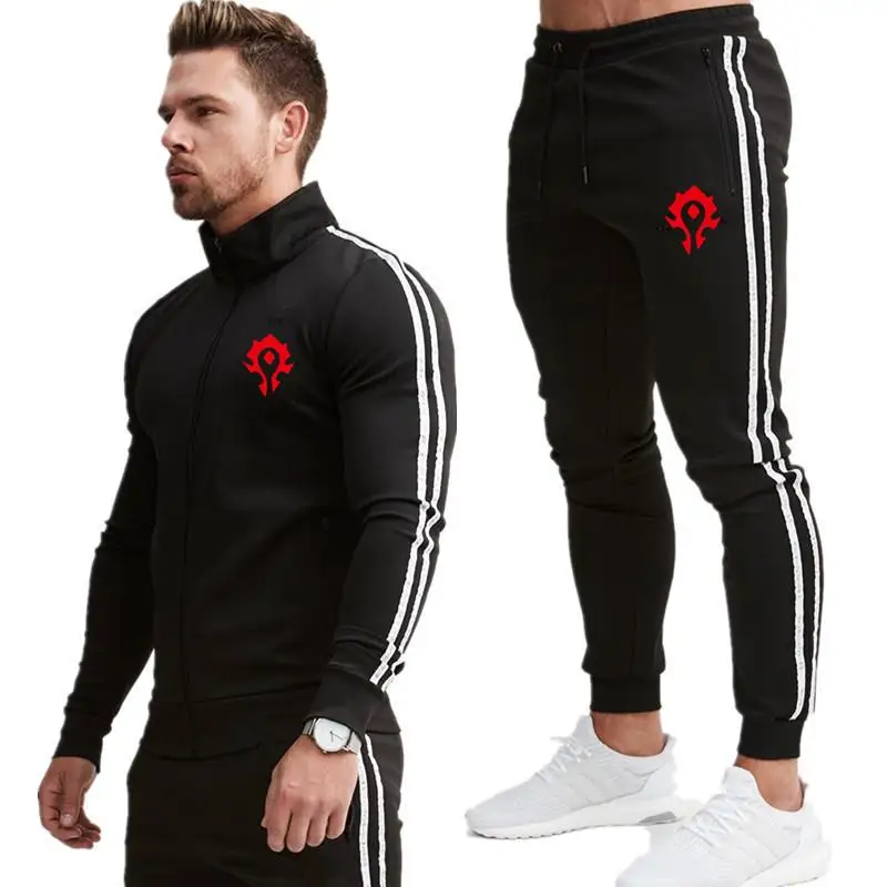 

MI FAN Men's Sportswear Set 2019 Spring and Autumn Men's Sportswear Sports Men's 2 Piece Sweatshirt + Fitness Sweatpants
