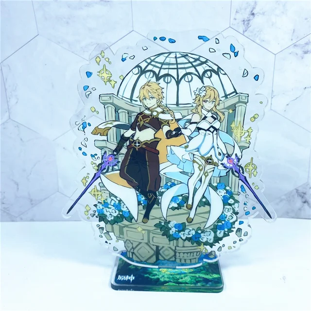 Anime Figure Genshin Impact Eula Klee Zhongli Xiao Acrylic Stand Model Plate Desk Decor Standing Sign Fans Collection Gifts 9