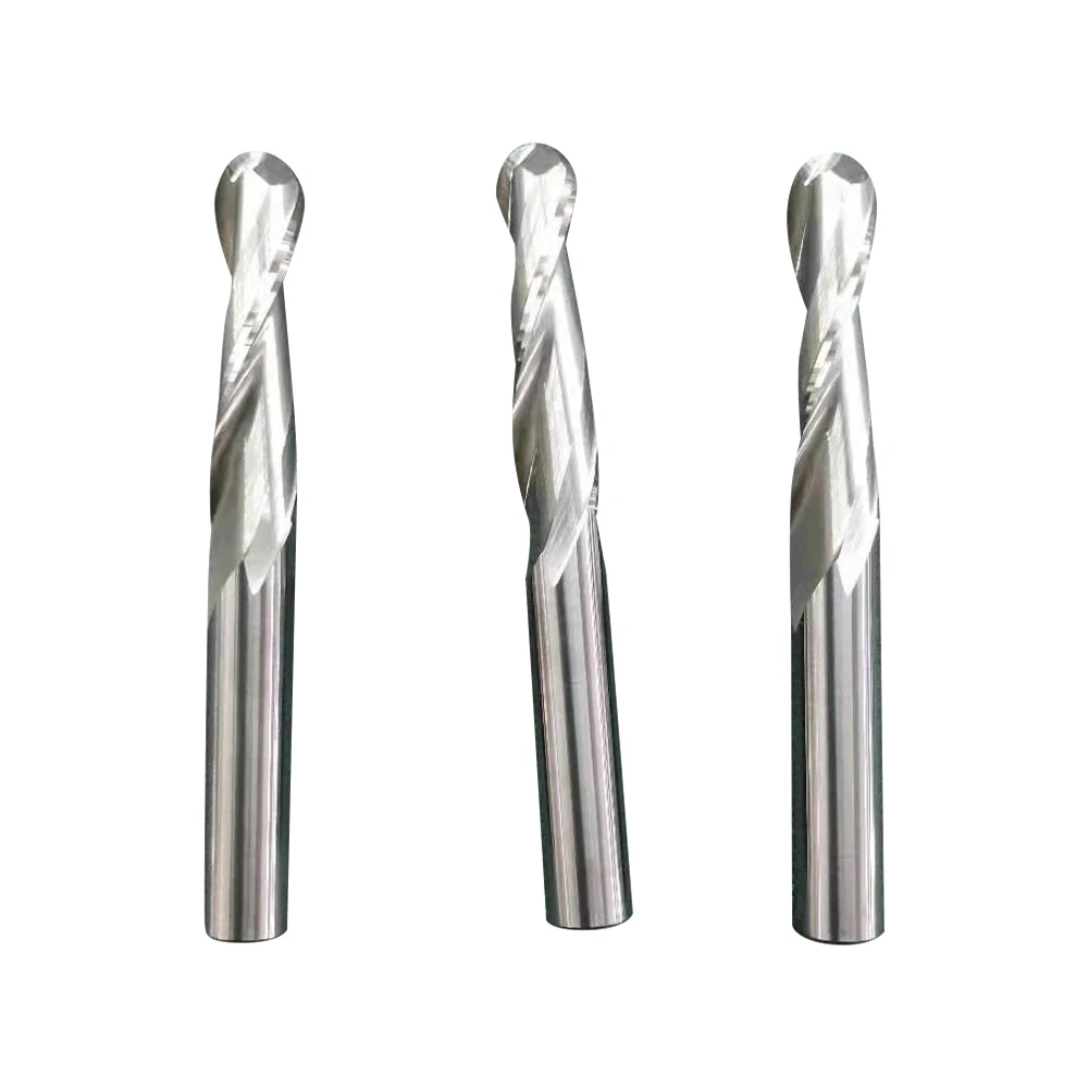 

2 Flute Ball Nose End Mill 3.175/4/5mm Shank CNC Milling Cutter Tungsten Carbide End Mill Spiral Milling Cutter for Wood and Alu