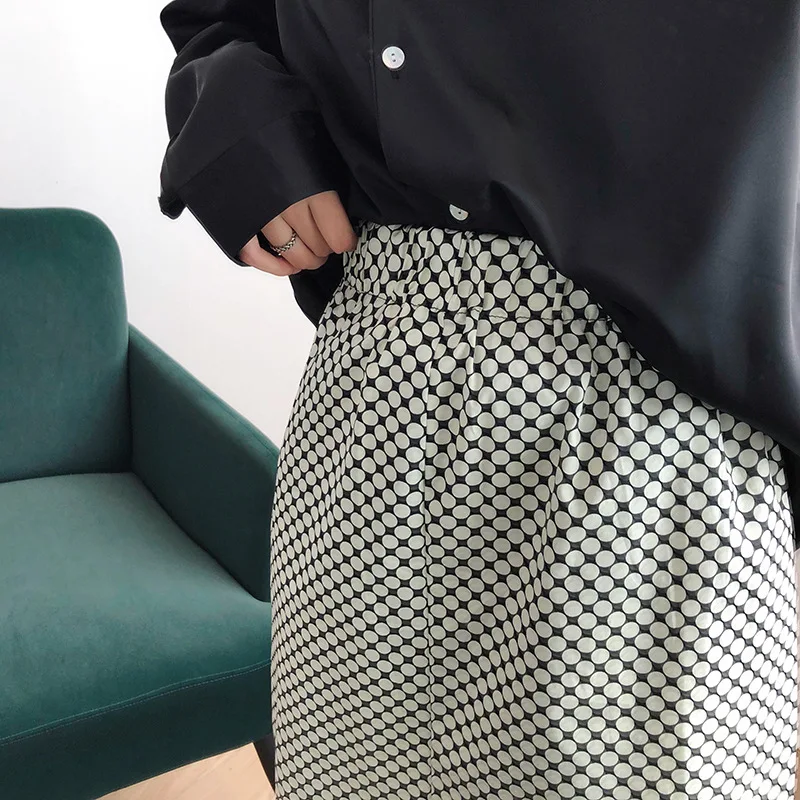 GOPLUS Autumn Women's Skirt Vintage Elastic High Waist Dot Mid-Calf Skirts Womens Jupe Femme Faldas Mujer Moda C8269